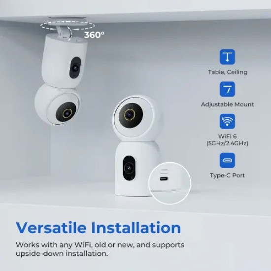 IMILAB C30 Dual 3K+3K Pan & Tilt Portable WiFi Camera